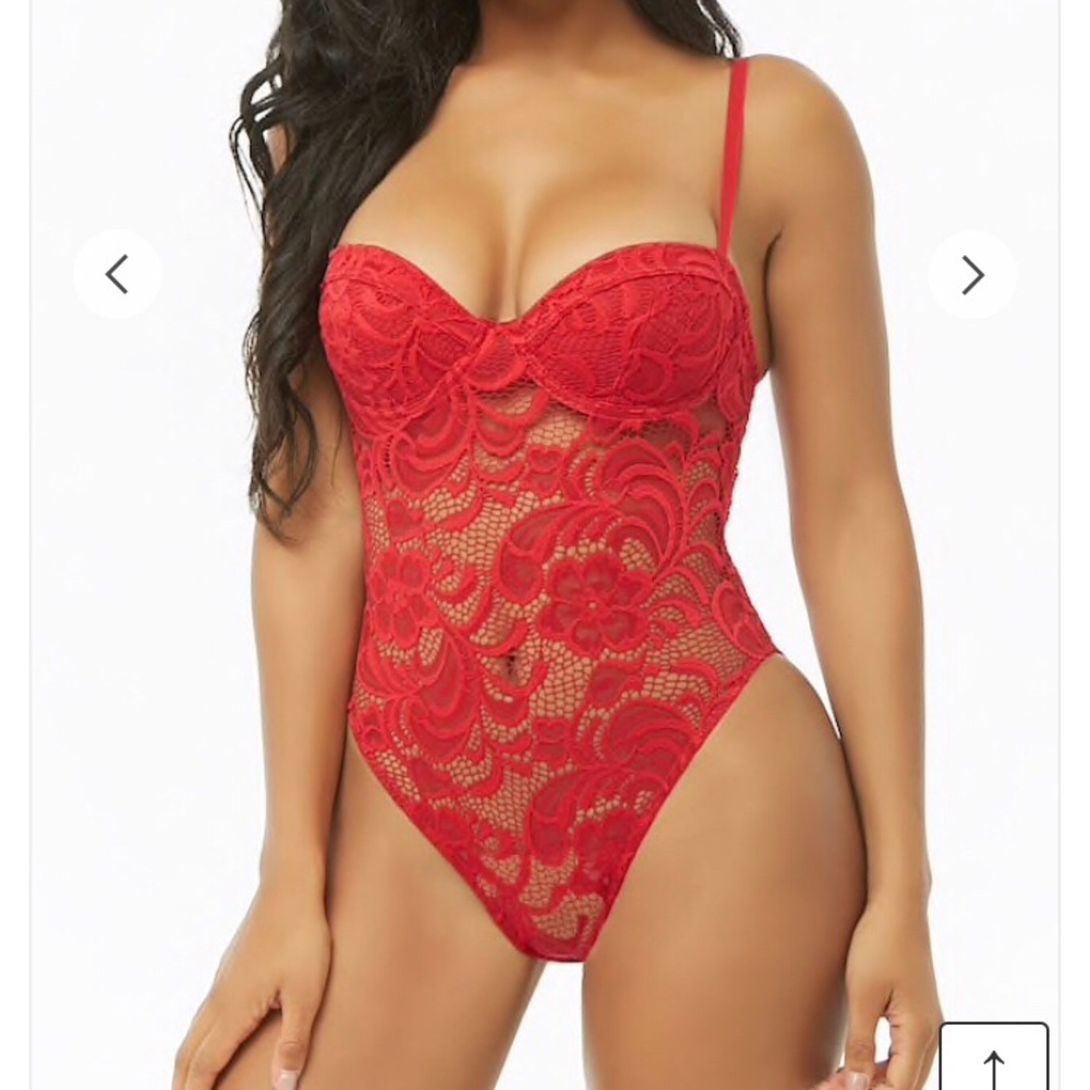 F21 Red Lace Lingerie